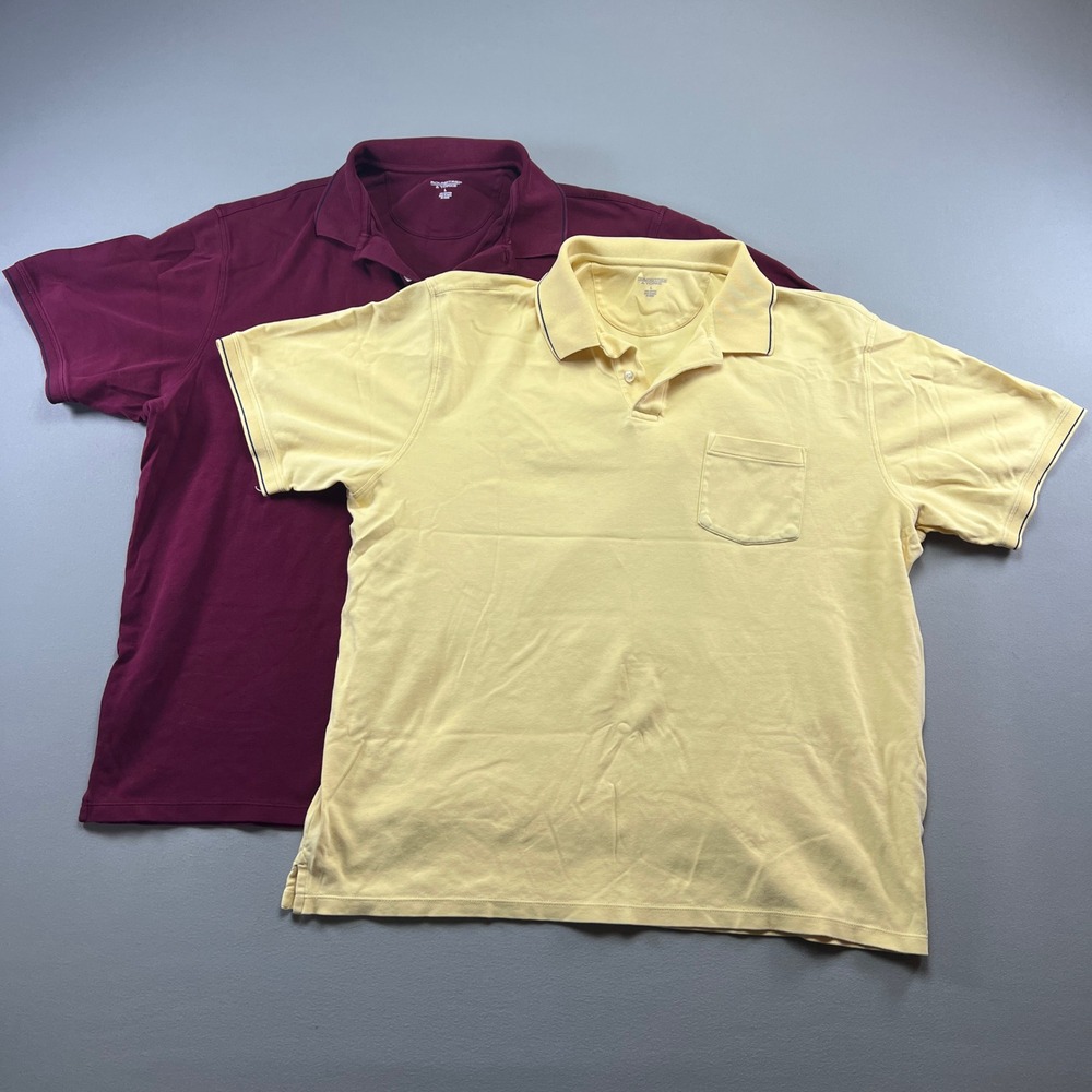 Set Of 2 Roundtree & Yorke Polo Shirt Mens Large Multi Tennis Tail Resort Wear